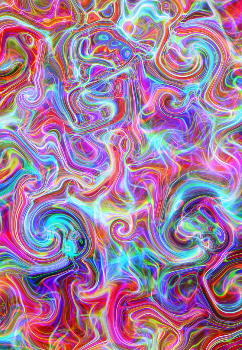 swirl trip, chaos, neon, swirls, trippy, HD phone wallpaper