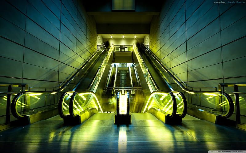 escalators-Architecture Decoration landscape, HD wallpaper