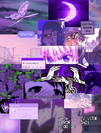 3, purple, anime, purple aesthetic, HD phone wallpaper | Peakpx