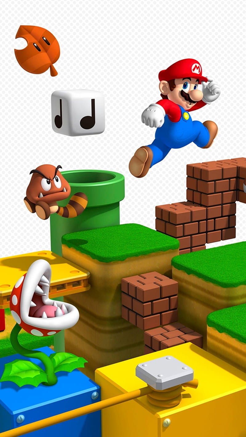 Mario 3D, 3d, nintendo, smb, super mario, HD phone wallpaper