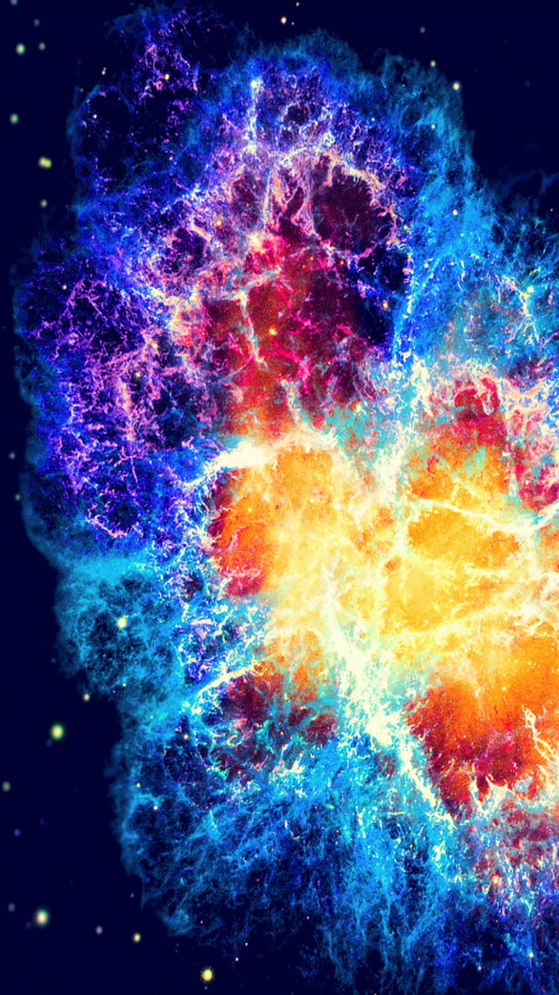 Crab Nebula, colorful, crab, galaxy, nebula, sky, HD phone wallpaper