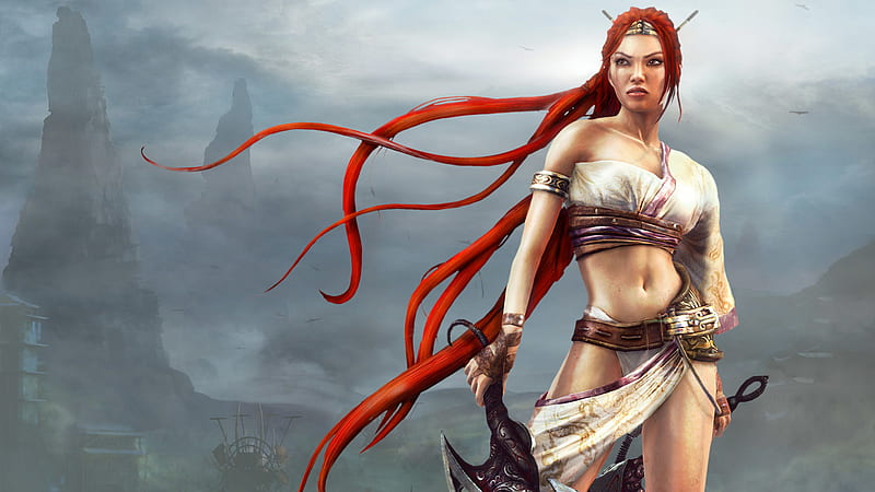 Fantasy, Redhead, Video Game, Woman Warrior, Heavenly Sword, HD wallpaper