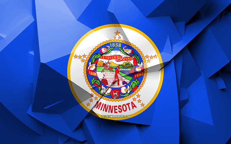 Flag of Minnesota, geometric art, american states, Minnesota flag, creative, Minnesota, administrative districts, Minnesota 3D flag, United States of America, North America, USA, HD wallpaper
