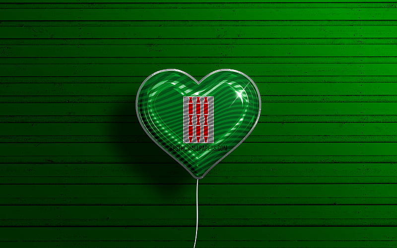 I Love Umbria, , realistic balloons, green wooden background, Day of Umbria, italian regions, flag of Umbria, Italy, balloon with flag, Umbria flag, Umbria, HD wallpaper