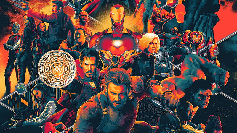 Black Widow Captain America Doctor Strange Drax The Destroyer Falcon Gamora Avengers Infinity War, HD wallpaper