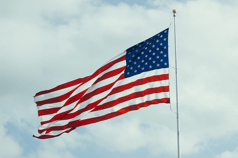 U.S.A. flag with pole, HD wallpaper