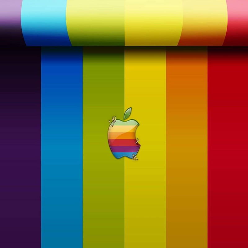 Apple, abstract, colorful, logo, HD phone wallpaper