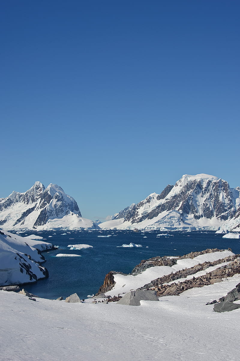 mountains, snow, ice, landscape, antarctica, north pole, HD phone wallpaper