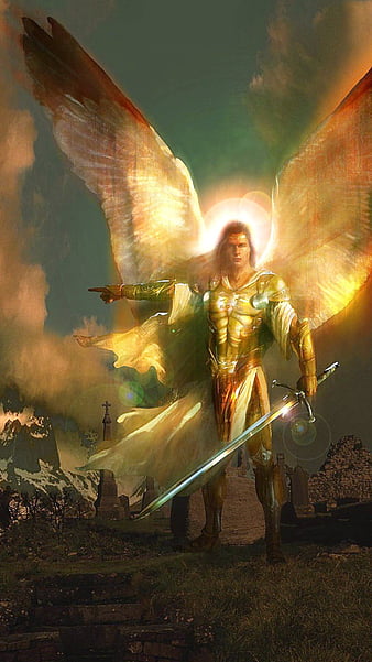 Saint Michael, angel, archangel, divine, sword, HD phone wallpaper | Peakpx