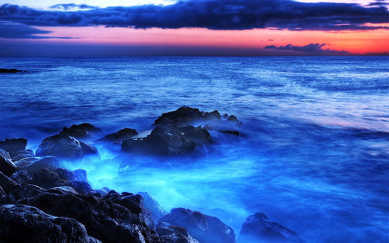 Blue Sea Water Light, HD wallpaper