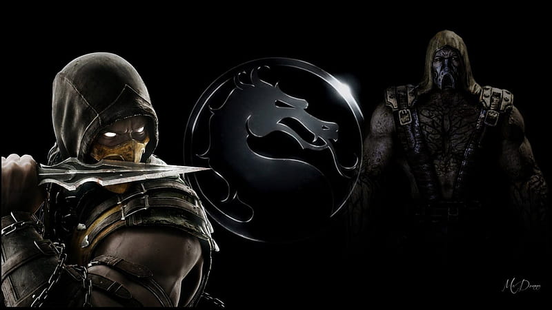 Mortal Kombat X by MaDonna, Mortal Kombat X, logo, Scorpian, video game, Ermac, HD wallpaper