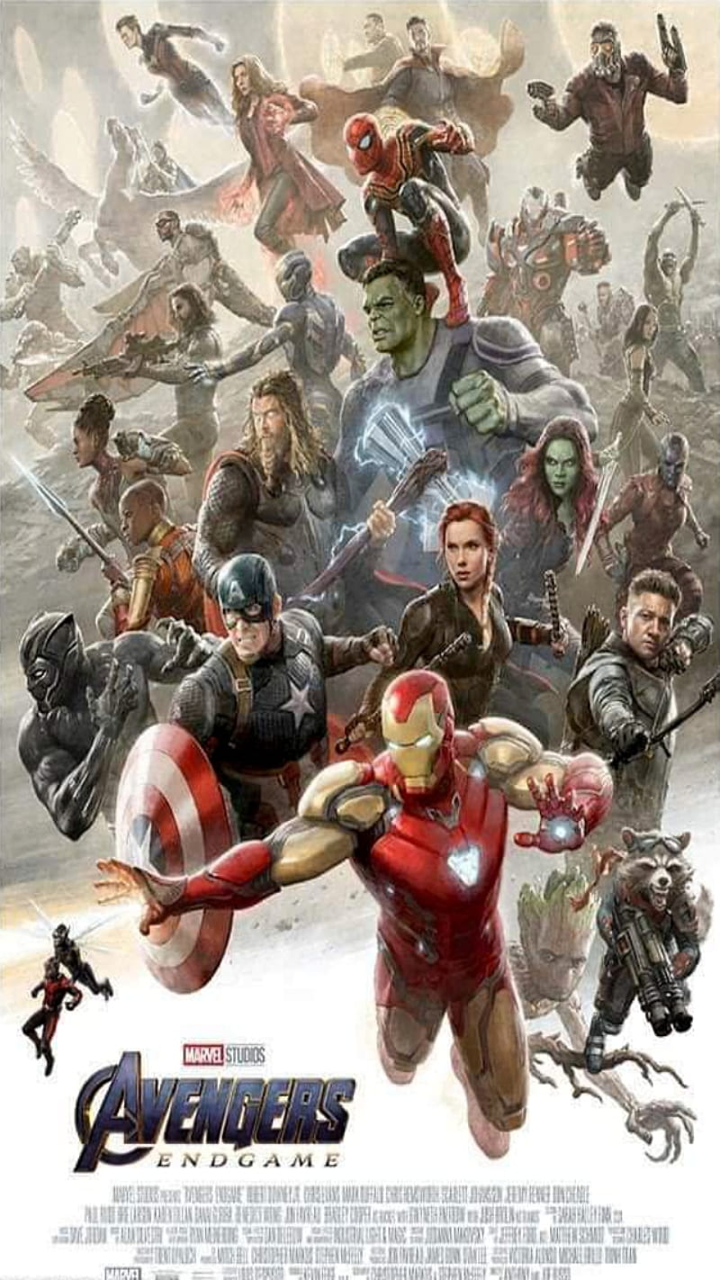 Avengers Endgame, black panther, black widow, captain america, guardians of the galaxy, hawkeye, hulk, iron man, marvel, spiderman, thor, HD phone wallpaper