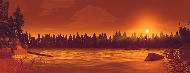 Firewatch The Tower Orange Live Wallpaper | 1920x1080