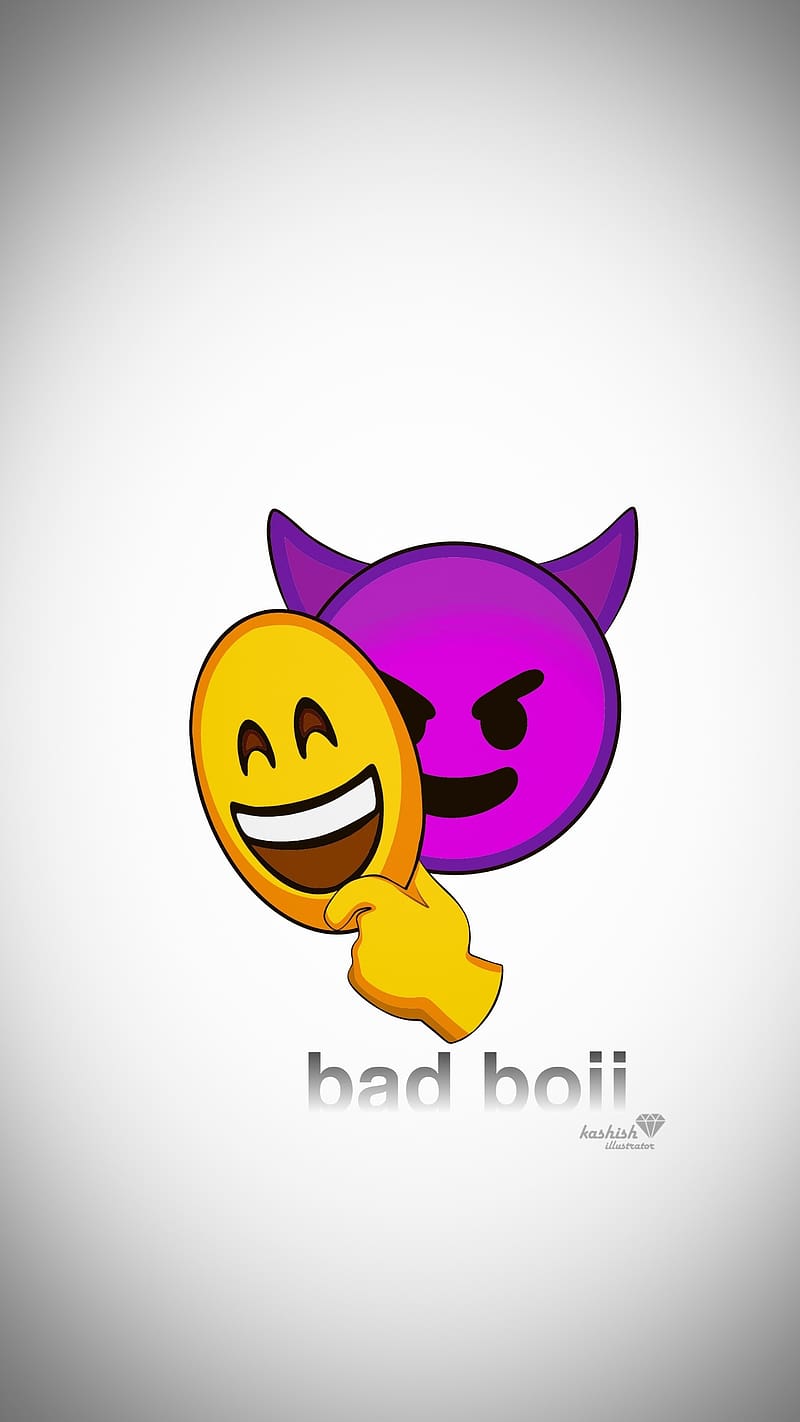 I Am Bad Boy, Devil Emoji, angry emoji, HD phone wallpaper
