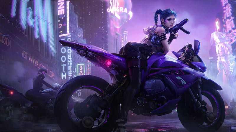 Cyberpunk Girl Car Sci-Fi HD 4K Wallpaper #8.1419