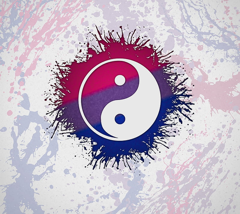 Bi Yin Yang, bi, lgbt, pride, yin yang, HD wallpaper