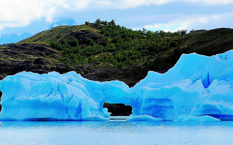 Iceberg Upsala Glacier-Nature, HD wallpaper