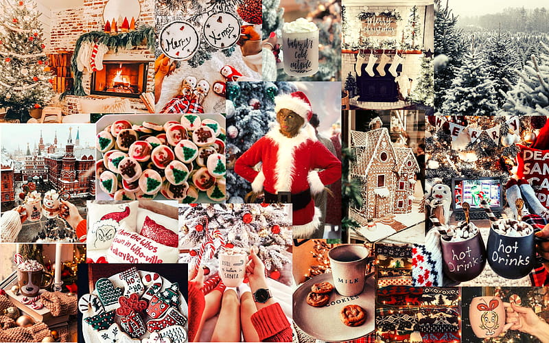 31 Aesthetic Christmas Collage Desktop Wallpapers  WallpaperSafari