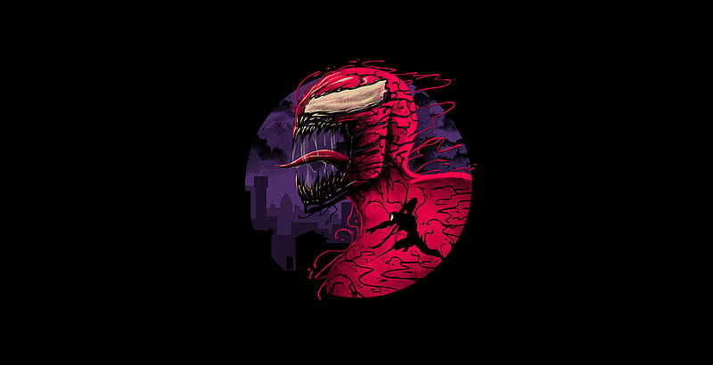 Red Venom Dark , venom, superheroes, HD wallpaper
