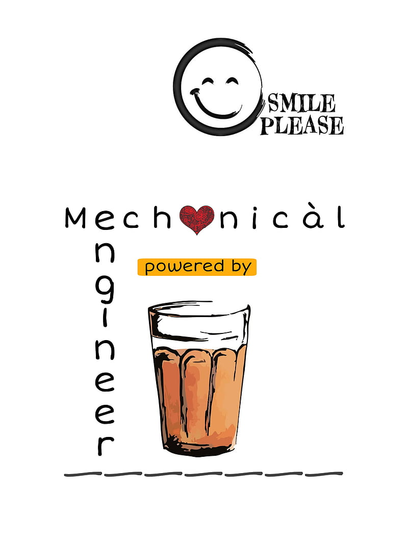 Engineer loves tea, engineering, mechanical engineering, mycreations, new, orange, sayings, smile, HD phone wallpaper