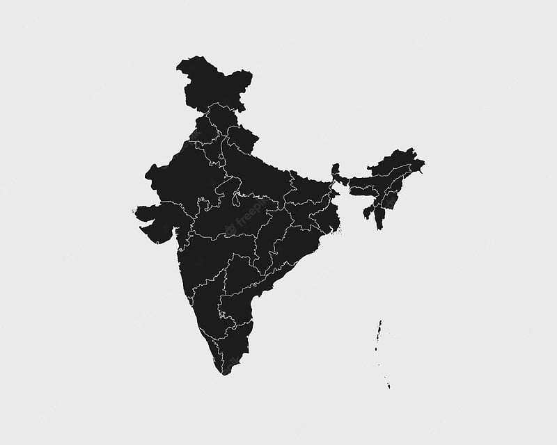 Illustration Vector Graphic of India Outline Map with White Background  Stock Vector - Illustration of country, infographic: 193292358