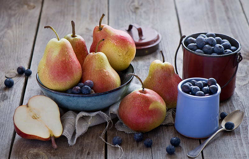 Fruits, Fruit, Berry, Blueberry, Pear, HD wallpaper