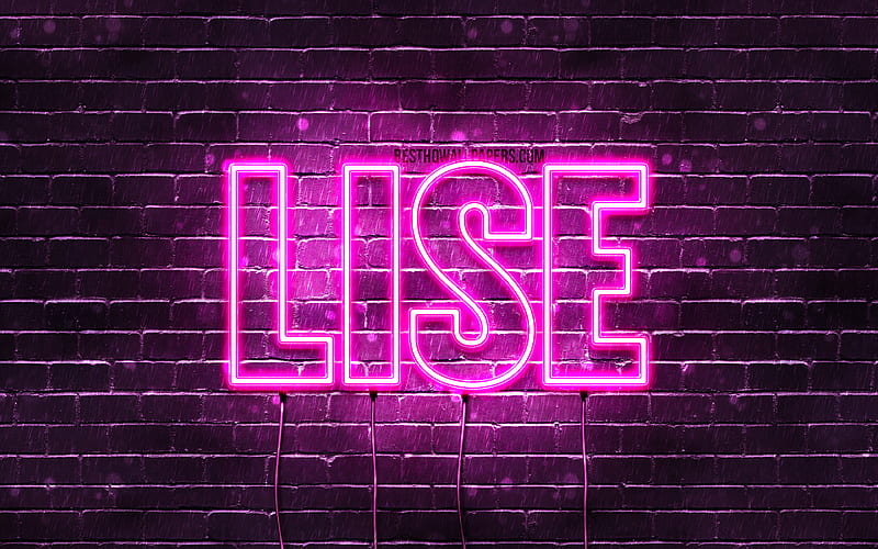 Lise with names, female names, Lise name, purple neon lights, Happy Birtay Lise, popular french female names, with Lise name, HD wallpaper