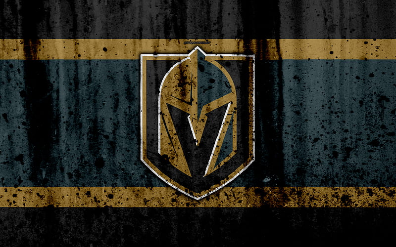 Vegas Golden Knights, grunge, NHL, hockey, art, Western Conference, USA, logo, stone texture, Pacific Division, HD wallpaper