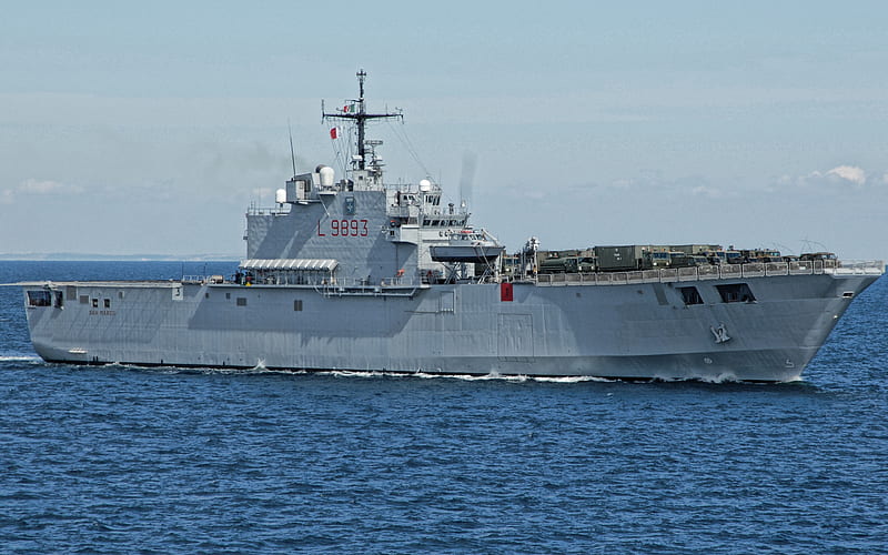 San Marco L 9893, Amphibious assault ship, Italian warship, Italian Navy, L9893, NATO, modern ships, Italy, HD wallpaper