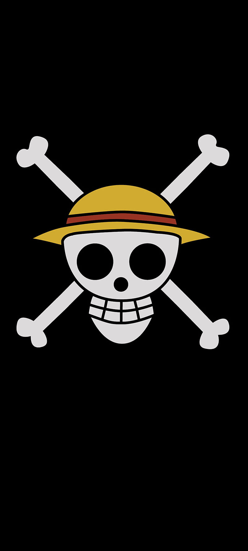 One Piece, pirate, flag, black, luffy, skull, anime, HD phone wallpaper