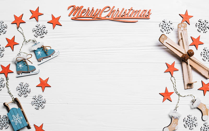 Christmas frame white wooden backgrounds, Merry Christmas, new year decorations, Christmas decorations, Happy New Year, xmas decorations, christmas decorations, xmas frames, New Years concerts, HD wallpaper
