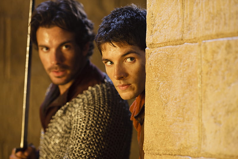 TV Show, Merlin, Colin Morgan, Lancelot (Merlin), Merlin (Merlin), Santiago Cabrera, HD wallpaper