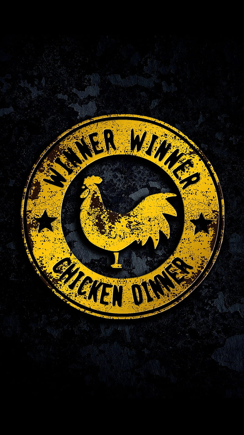 Winner, chicken, chicken dinner, dinner, sayings, texture, yellow, HD phone wallpaper