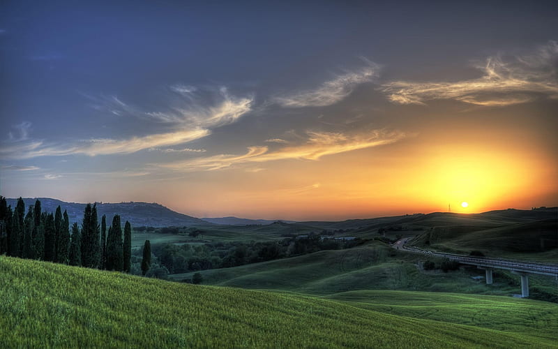 Tuscan Sunset-Landscape graphy, HD wallpaper