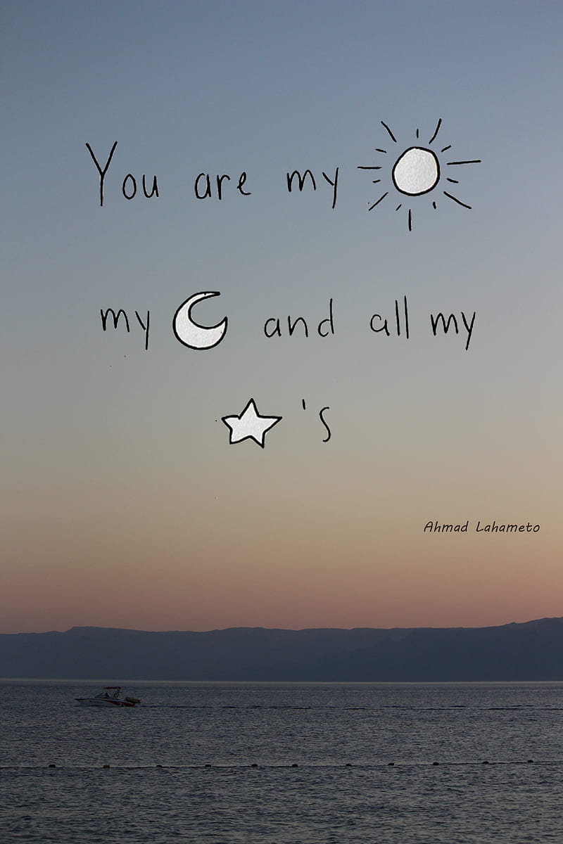 my love, dark, drone, moon, mylove, sea, stars, sun, sunrise, tiamo, HD phone wallpaper