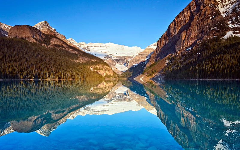 Lake Louise Reflections, reflections, nature, lake, HD wallpaper