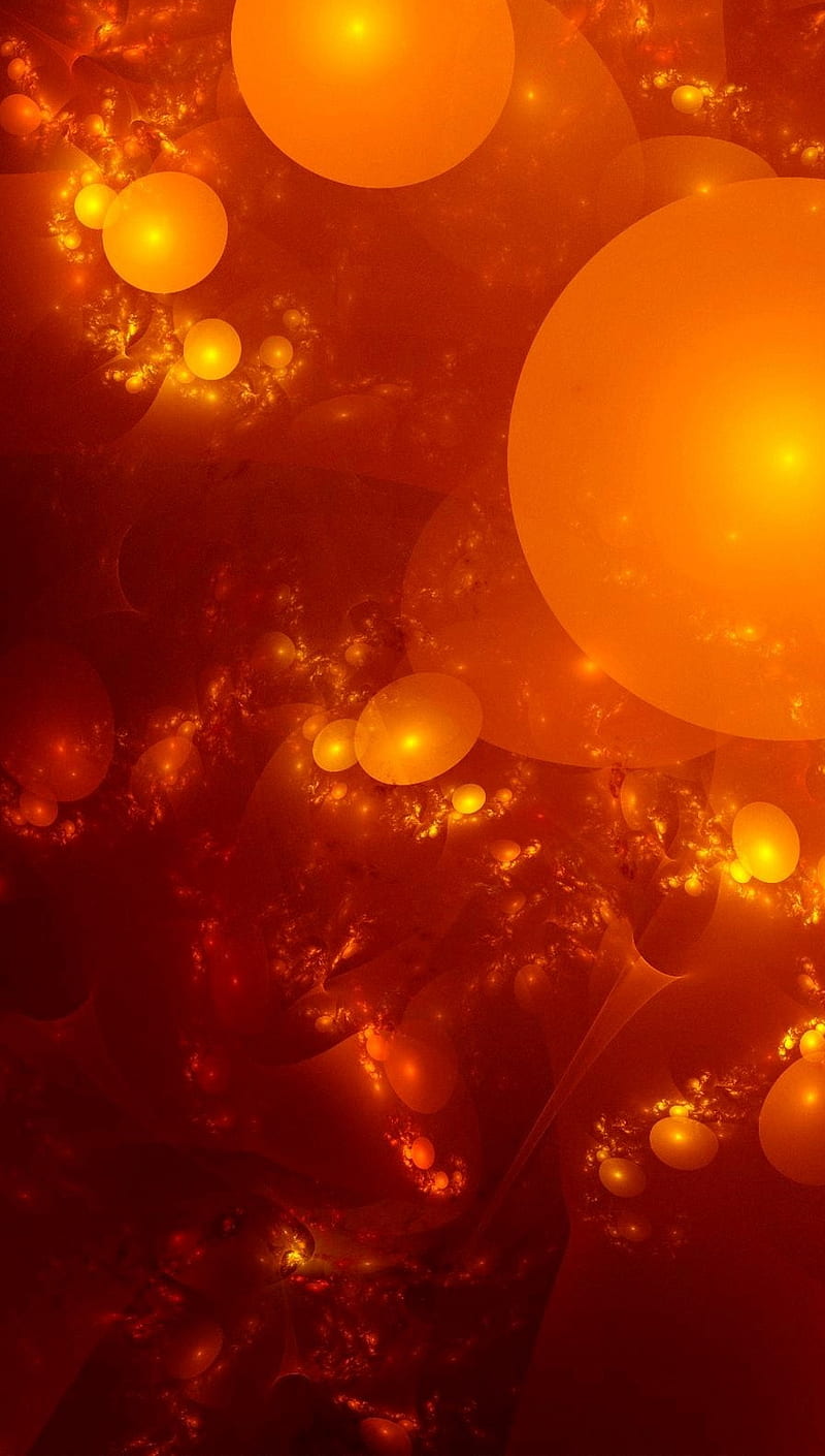 Orange, bubble, bubbles, fire, nebula, HD phone wallpaper