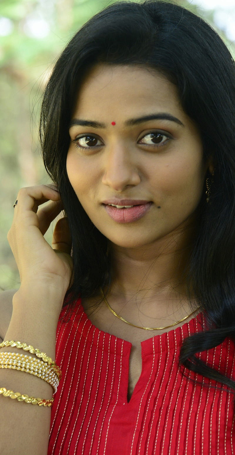 Rekha Nirosha, red dress, telugu actress, HD phone wallpaper | Peakpx