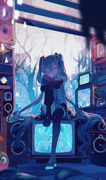Download Get Ready to Take Your Anime Obsession Anywhere with Hatsune Mikus  Very Own Phone Wallpaper  Wallpaperscom