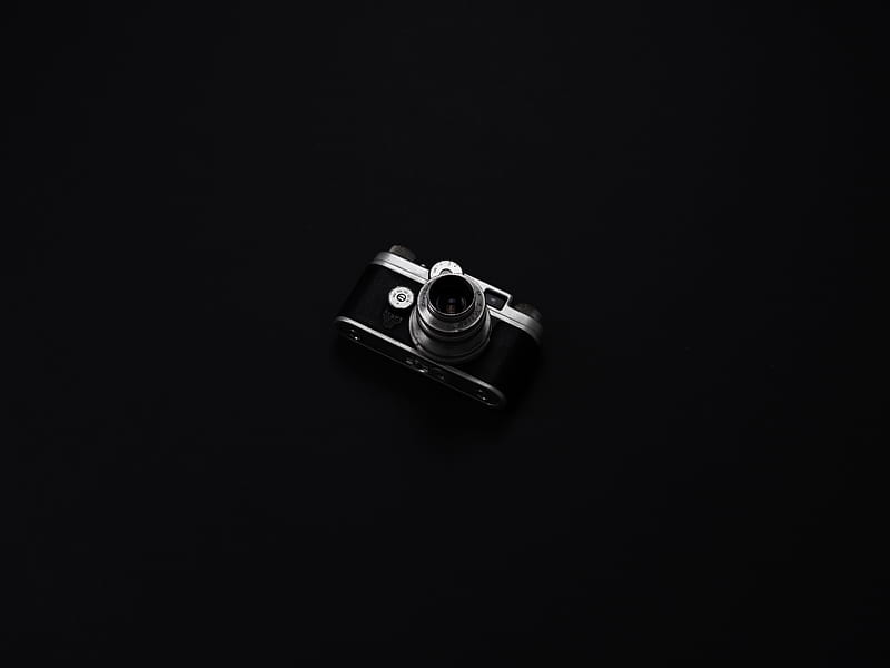 DSLR camera with black background, HD wallpaper
