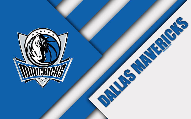 Dallas Mavericks logo, material design, American basketball club, white blue abstraction, NBA, Dallas, Texas, USA, basketball, HD wallpaper