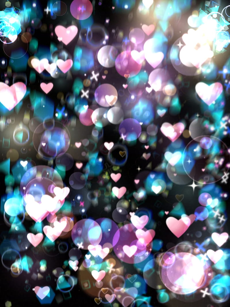patterns , colorful, corazones, bubbles, black, hearts , colors, orange, colors, dia, HD phone wallpaper