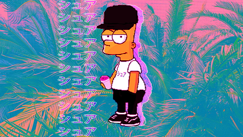  Bart simpson en colores de bart simpson, Fondo de pantalla HD