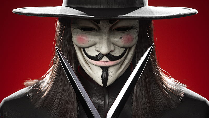 V for Vendetta, cape, for, gloves, hat, hugo, knife, mask, movie