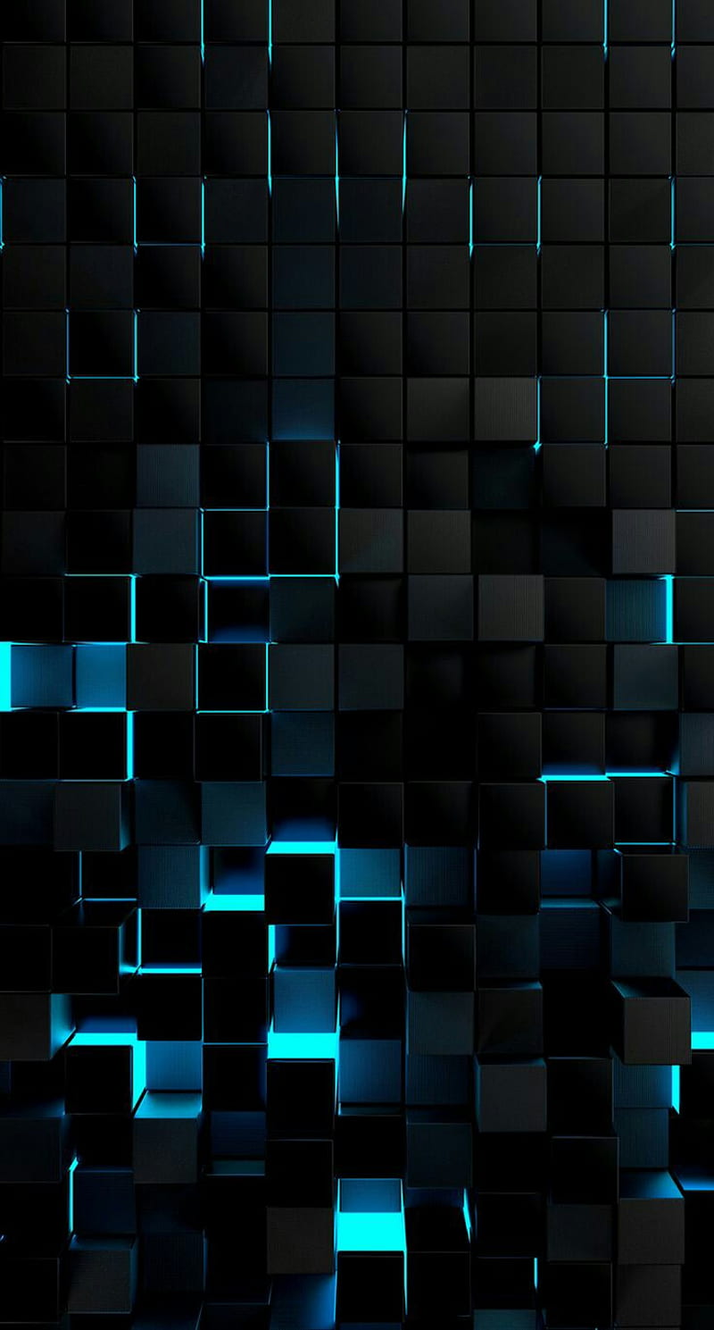 Cubo-blu, purple, android, simple, HD phone wallpaper