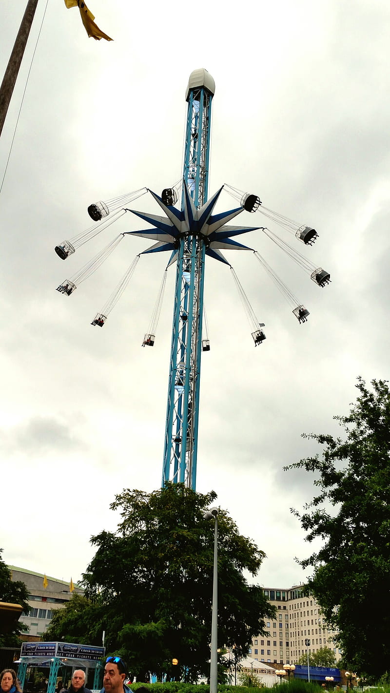 Fun, fairground, fly, london, ride, sky, tall, tower, HD phone wallpaper