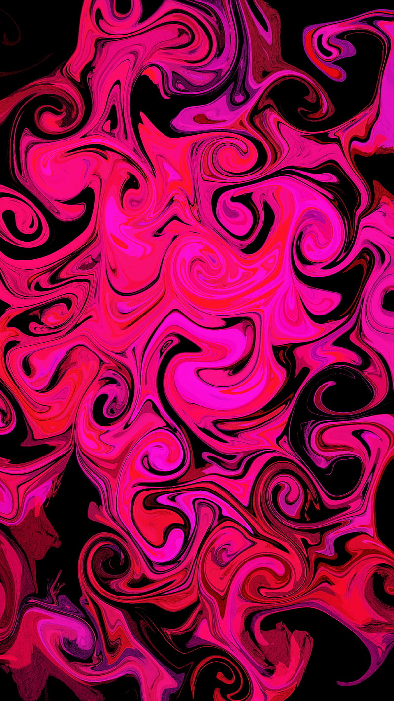 FLUID , abstract, amoled, liquid, pink, rose, swirl, HD phone wallpaper
