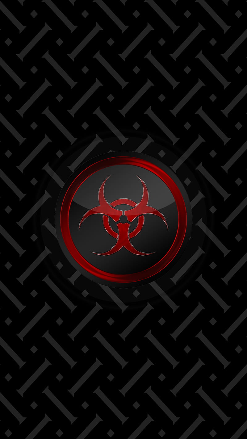 Red Biohazard, 929, best, bio, biohazaed, black, cool, hazard, new, HD phone wallpaper