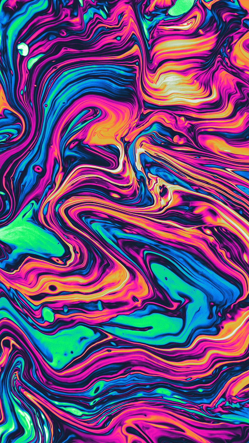 Abstract Colorful, Abstract, Color, Colorful, Geoglyser, acrylic, bonito, blue, fluid, holographic, iridescent, pink, psicodelia, purple, rainbow, texture, trippy, vaporwave, waves, yellow, HD phone wallpaper