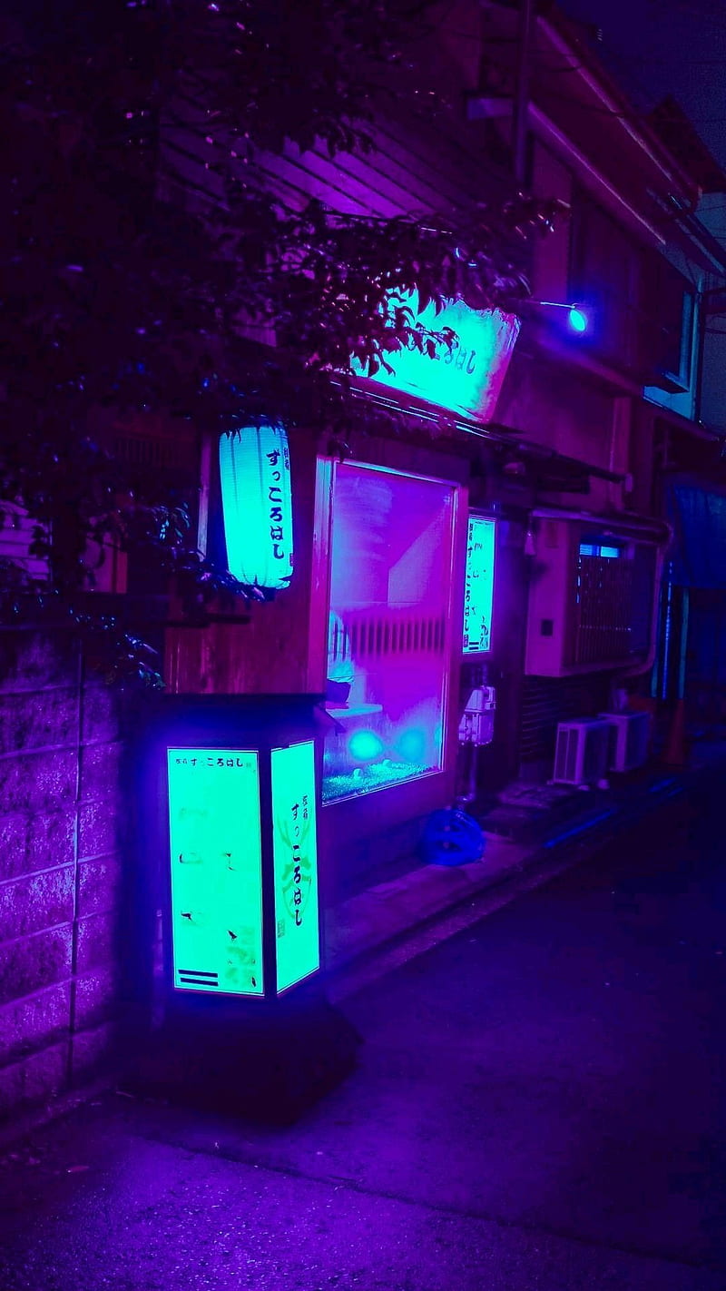 Japan neon purple HD phone wallpaper  Peakpx